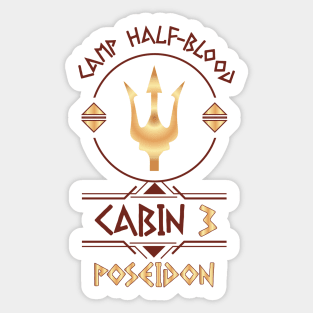 Cabin #3 in Camp Half Blood, Child of Poseidon – Percy Jackson inspired design Sticker